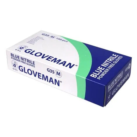 Gloveman Blue Nitrile Powder Free Gloves