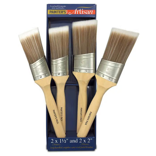 Painters Pack Long Handled Brush Set 4 Piece